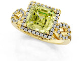 Yellow gold Fancy Yellow Asscher Cut Cut Halo Diamond Infinity Band with Four-Prong Setting_1