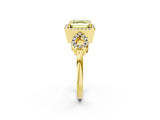 Yellow gold Fancy Yellow Asscher Cut Cut Halo Diamond Infinity Band with Four-Prong Setting_2