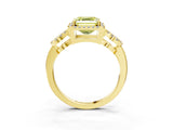 Yellow gold Fancy Yellow Asscher Cut Cut Halo Diamond Infinity Band with Four-Prong Setting_3