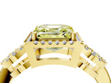 Yellow gold Fancy Yellow Asscher Cut Cut Halo Diamond Infinity Band with Four-Prong Setting_4