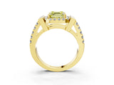 Yellow gold Fancy Yellow Asscher Cut Cut Halo Split Shank Prong Set Ring_15