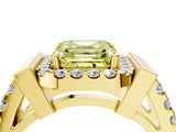 Yellow gold Fancy Yellow Asscher Cut Cut Halo Split Shank Prong Set Ring_16