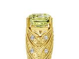 Yellow gold Fancy Yellow Asscher Cut Cut Milgrain Pave Diamond Engagement Ring with Four-Prong Setting_20