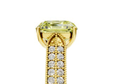 Yellow gold Fancy Yellow Asscher Cut Cut Pave Split Shank Engagement Ring with Four-Prong Setting_5