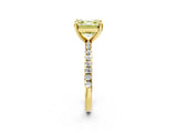 Yellow gold Fancy Yellow Asscher Cut Diamond Brilliant Solitaire Ring with Pavé Band and Four-Prong Setting_14