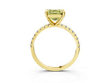 Yellow gold Fancy Yellow Asscher Cut Diamond Brilliant Solitaire Ring with Pavé Band and Four-Prong Setting_15