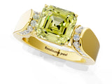 Yellow gold Fancy Yellow Asscher Cut Diamond Channel Set Solitaire Ring with Four-Prong Setting_13