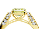 Yellow gold Fancy Yellow Asscher Cut Diamond Channel Set Solitaire Ring with Four-Prong Setting_16
