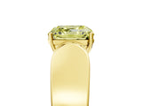 Yellow gold Fancy Yellow Asscher Cut Diamond Channel Set Solitaire Ring with Four-Prong Setting_17