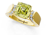 Yellow gold Fancy Yellow Asscher Cut Diamond Channel Set Solitaire Ring with Four-Prong Setting_25