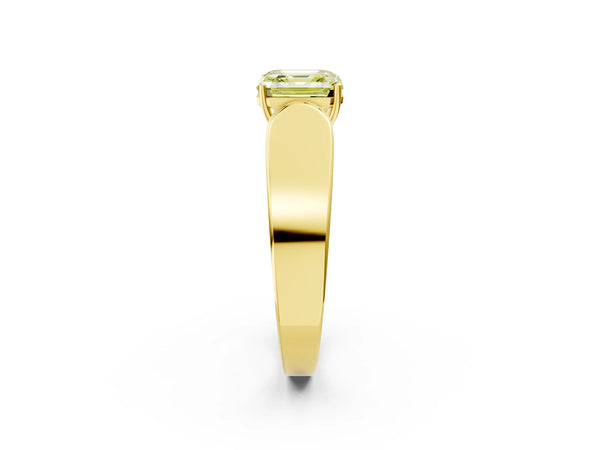 Yellow Gold Asscher Cut Channel Set Engagement Ring Setting for Fancy Yellow Center with Wide Band