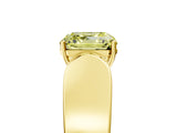 Yellow gold Fancy Yellow Asscher Cut Diamond Channel Set Solitaire Ring with Four-Prong Setting_29