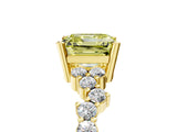 Yellow gold Fancy Yellow Asscher Cut Diamond Cluster Pavé Band with Four-Prong Setting_8