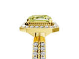 Yellow gold Fancy Yellow Asscher Cut Diamond Double Halo Ring with Split Shank and Four-Prong Setting_17