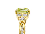 Yellow gold Fancy Yellow Asscher  Cut Diamond Engagement Ring with Bezel Set Round Side Stones and Prong Setting_69