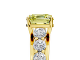 Yellow gold Fancy Yellow Asscher  Cut Diamond Engagement Ring with Pavé Band and Four-Prong Setting_8