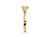 Yellow gold Fancy Yellow Asscher Cut Diamond Engagement Ring with Side Stone Accents and Four-Prong Setting_14