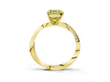 Yellow gold Fancy Yellow Asscher Cut Diamond Engagement Ring with Side Stone Accents and Four-Prong Setting_147