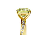 Yellow gold Fancy Yellow Asscher Cut Diamond Engagement Ring with Side Stone Accents and Four-Prong Setting_149