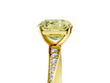 Yellow gold Fancy Yellow Asscher Cut Diamond Engagement Ring with Side Stone Accents and Four-Prong Setting_17