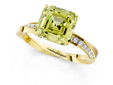 Yellow gold Fancy Yellow Asscher Cut Diamond Engagement Ring with Side Stone Accents and Four-Prong Setting_19