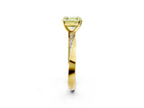Yellow gold Fancy Yellow Asscher Cut Diamond Engagement Ring with Side Stone Accents and Four-Prong Setting_20