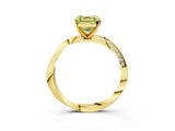 Yellow gold Fancy Yellow Asscher Cut Diamond Engagement Ring with Side Stone Accents and Four-Prong Setting_21