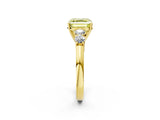 Yellow gold Fancy Yellow Asscher  Cut Diamond Five-Stone Prong Set White Gold Ring_32