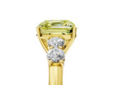 Yellow gold Fancy Yellow Asscher  Cut Diamond Five-Stone Prong Set White Gold Ring_35