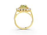 Yellow gold Fancy Yellow Asscher Cut Diamond Floral Double Halo Engagement Ring with Prong Setting_3
