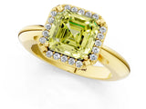 Yellow gold Fancy Yellow Asscher  Cut Diamond Halo Engagement Ring with Split Shank and Four-Prong Setting_47