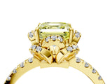 Yellow gold Fancy Yellow Asscher Cut Diamond Halo Pave Band with Four-Prong Setting_7
