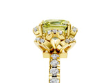 Yellow gold Fancy Yellow Asscher Cut Diamond Halo Pave Band with Four-Prong Setting_8