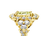 Yellow gold Fancy Yellow Asscher Cut Diamond Halo Ring with Pavé Band and Four-Prong Setting_23