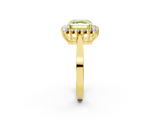 Yellow gold Fancy Yellow Asscher  Cut Diamond Halo Ring with Round Brilliant Halo and Solitaire Band_38