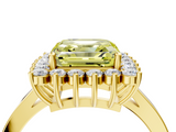Yellow gold Fancy Yellow Asscher  Cut Diamond Halo Ring with Round Brilliant Halo and Solitaire Band_40