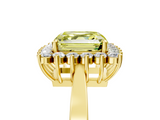 Yellow gold Fancy Yellow Asscher  Cut Diamond Halo Ring with Round Brilliant Halo and Solitaire Band_41