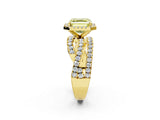 Yellow gold Fancy Yellow Asscher Cut Diamond Halo Ring with Round Split Shank and Prong Setting_56