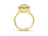 Yellow gold Fancy Yellow Asscher  Cut Diamond Halo Ring with Solitaire Band and Prong Setting_92