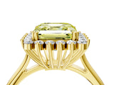 Yellow gold Fancy Yellow Asscher  Cut Diamond Halo Ring with Solitaire Band and Prong Setting_93