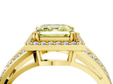 Yellow gold Fancy Yellow Asscher Cut Diamond Halo Ring with Split Shank Pavé Band and Four-Prong Setting_4