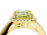 Yellow gold Fancy Yellow Asscher Cut Diamond Halo Split Shank Engagement Ring_43