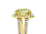 Yellow gold Fancy Yellow Asscher Cut Diamond Halo Split Shank Engagement Ring_44