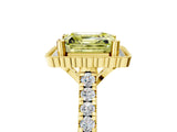 Yellow gold Fancy Yellow Asscher  Cut Diamond Milgrain Floral Halo Engagement Ring with Pavé Band_20