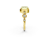 Yellow gold Fancy Yellow Asscher  Cut Diamond Milgrain Marquise Band with Prong Setting_5