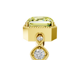 Yellow gold Fancy Yellow Asscher  Cut Diamond Milgrain Marquise Band with Prong Setting_8