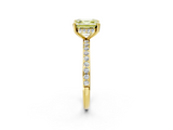 Yellow gold Fancy Yellow Asscher  Cut Diamond Pavé Band Ring with Four-Prong Setting_19