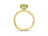 Yellow gold Fancy Yellow Asscher  Cut Diamond Pavé Band Ring with Four-Prong Setting_20