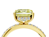 Yellow gold Fancy Yellow Asscher  Cut Diamond Pavé Band Ring with Four-Prong Setting_21