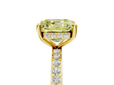 Yellow gold Fancy Yellow Asscher  Cut Diamond Pavé Band Ring with Four-Prong Setting_22